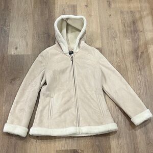 Sonoma Women's Tan Teddy Jacket with Hood